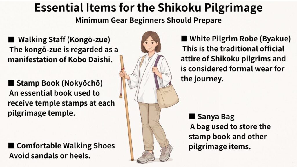 Essential Items for the Shikoku Pilgrimage | Beginner Gear You Should Prepare | Easy Illustrated Guide