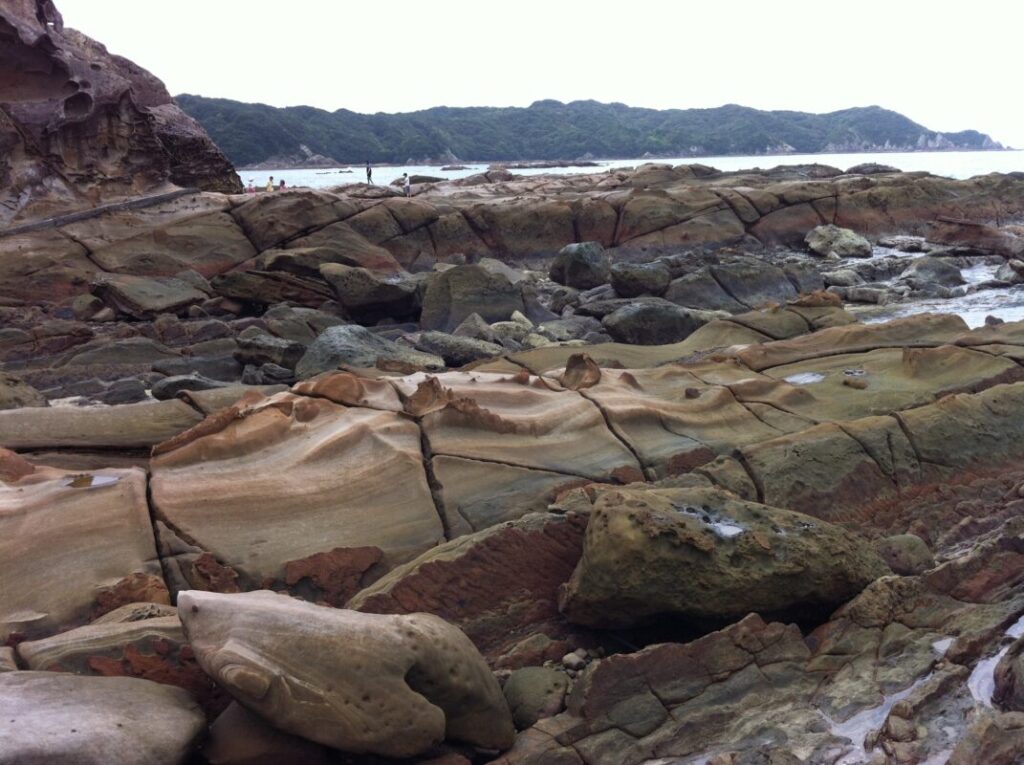 The coastal erosion formations of Tatsukushi Beach.