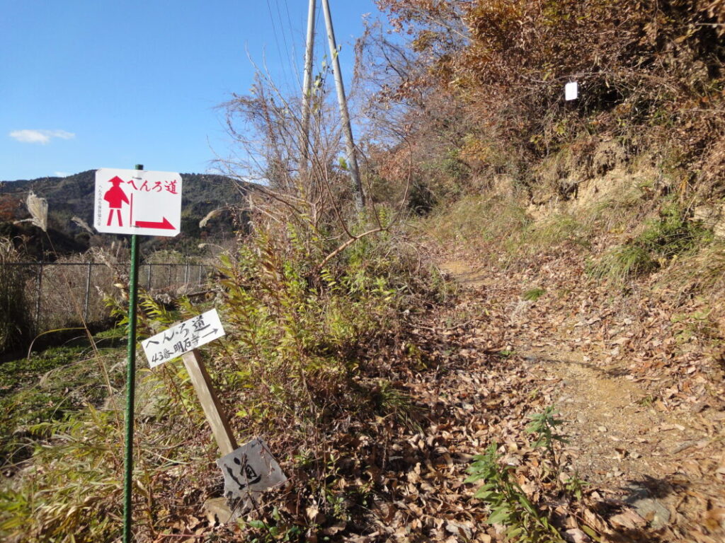 A signpost and a well-maintained pilgrimage trail.