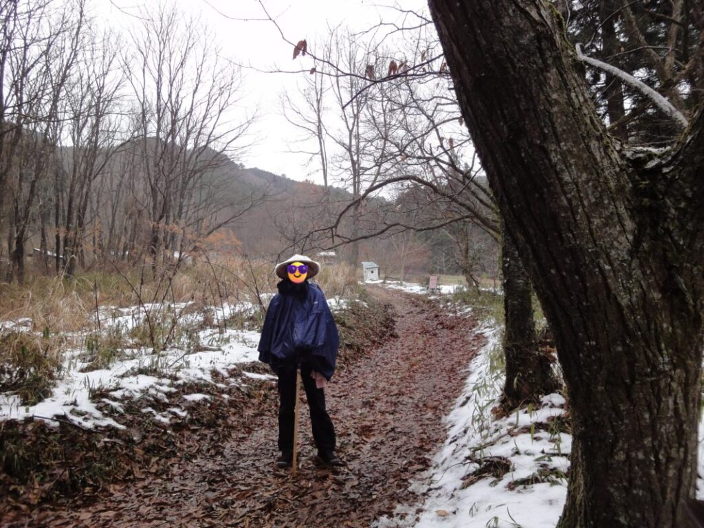 Me in winter walking pilgrim attire