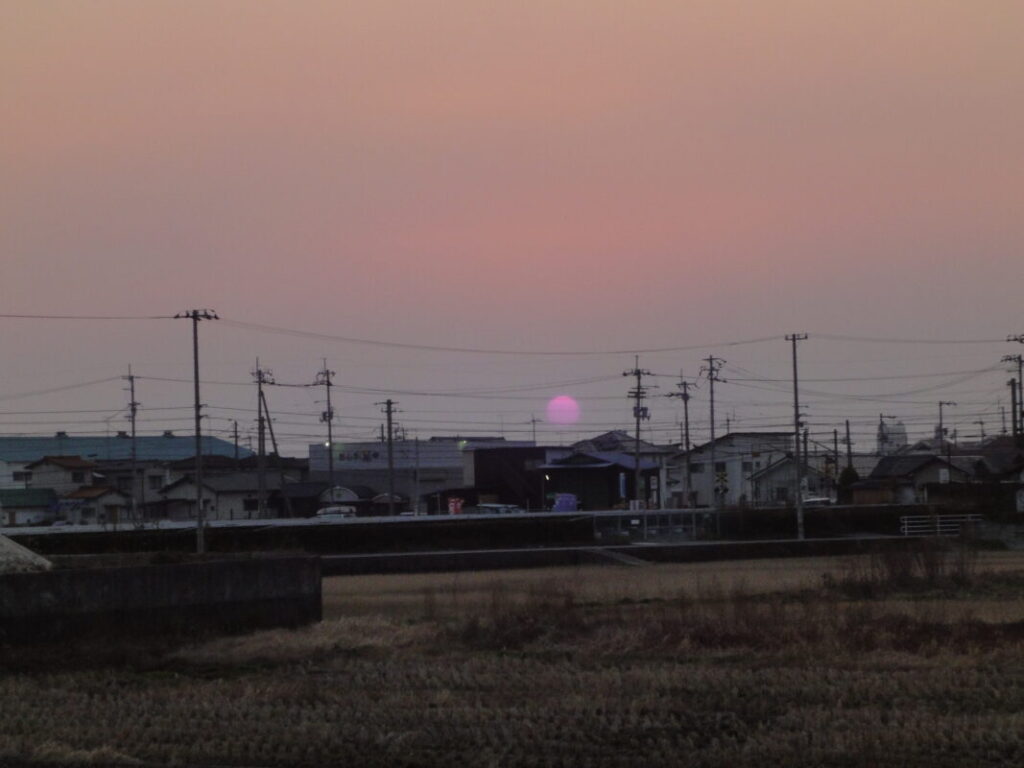 Sunset over Iyo-Hōjō town