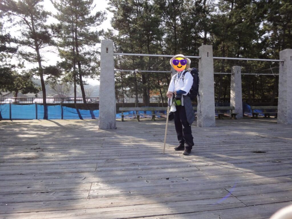 Hoshi no Ura Seaside Park used as an overnight stop by a walking pilgrim