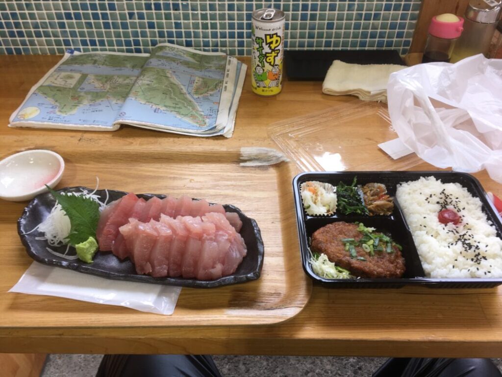 Generous serving of fresh tuna sashimi